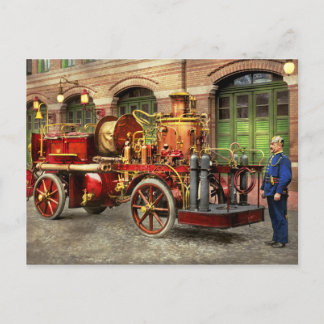 Postal Camión de bomberos - Un camión de bomba eléctrica
