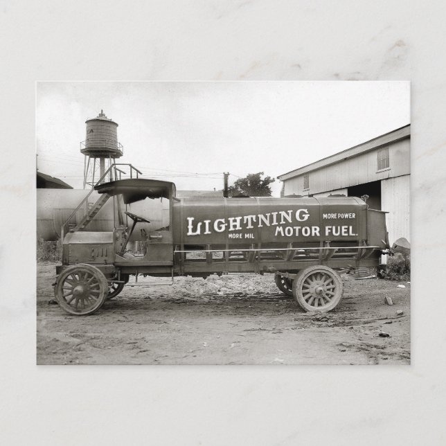 Postal Camión de combustible Lightning Motor, 1920 (Anverso)