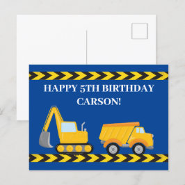 Postal Camión de construcción para niños personalizado az