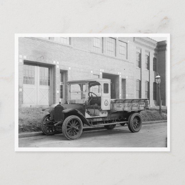 Postal Camión de crema de hielo tipo terciopelo (Anverso)