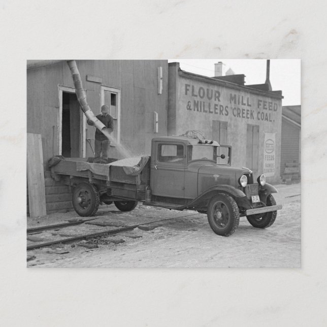 Postal Camión de entrega de granos, 1937 (Anverso)