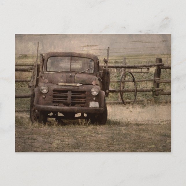 Postal Camión de granja antiguo (Anverso)