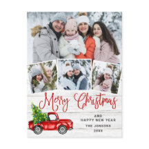 Camión de Granja Roja de Feliz Navidad 4 Foto