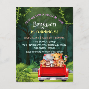 Postal Camión de la jungla del Zoológico de Cute camión t