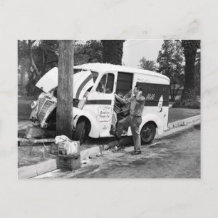 Postal Camión de la leche, Los Ángeles, 1951 Vintage