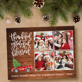 Postal Camión de Madera Agradecido Agradecida Bendita 4 F