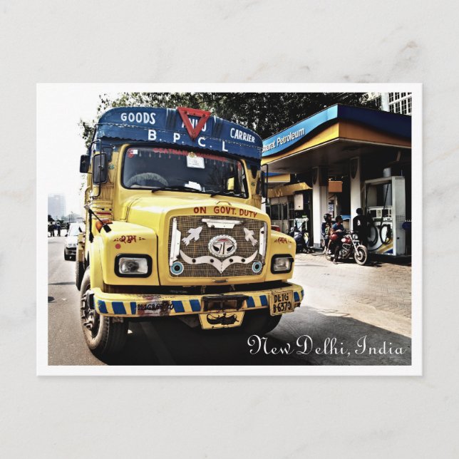 Postal Camión de Nueva Deli (Anverso)