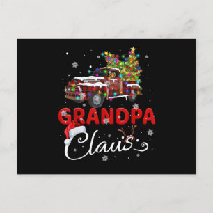 Postal Camión de Papá Noel Abuelo Claus Navidad Familia S