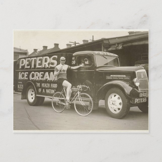 Postal Camión de Reo del Helado de Peter, 1936 (Anverso)