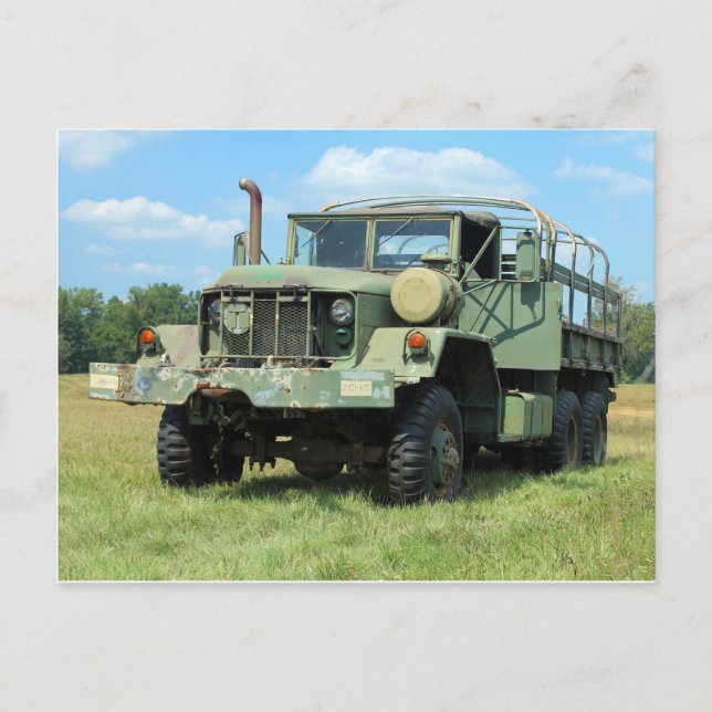 Postal Camión de sobra militar del vintage 6X6 (Anverso)