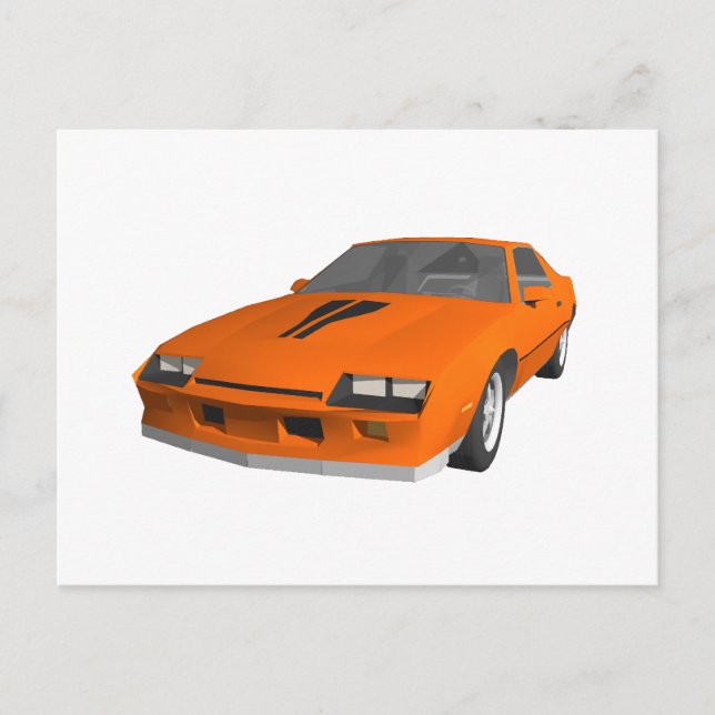 Postal Camión deportivo Camaro 80: Modelo 3D: (Anverso)