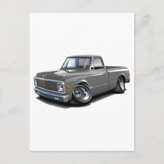 Postal Camión gris Chevy C10 1970-72 (Anverso)