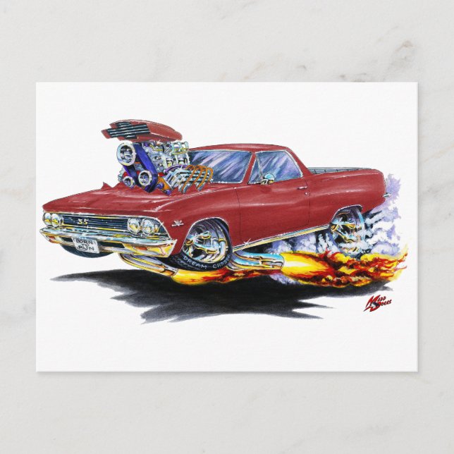 Postal Camión marrón de El Camino de 1966 (Anverso)