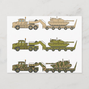 Postal Camión militar tirando