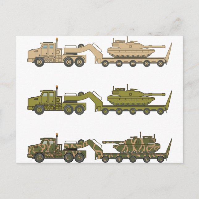 Postal Camión militar tirando (Anverso)