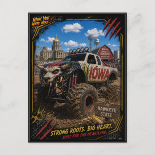 Postal Camión Monstruo de Iowa Arte Fuera de Carretera