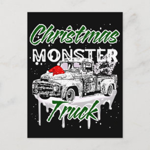 Postal Camión Monstruo de Navidad Genial