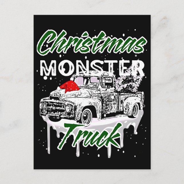 Postal Camión Monstruo de Navidad Genial (Anverso)