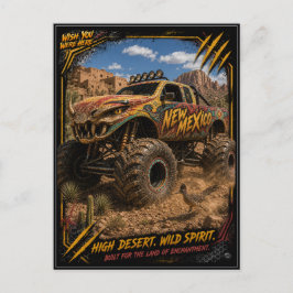 Postal Camión Monstruo Fuera de Carretera Arte de Nuevo M