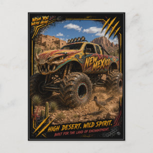 Postal Camión Monstruo Fuera de Carretera Arte de Nuevo M
