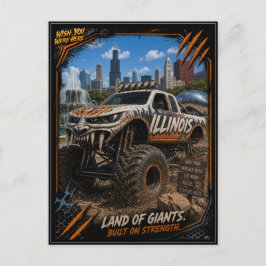 Postal Camión Monstruo Fuera de Carretera de Illinois Art