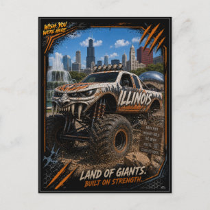 Postal Camión Monstruo Fuera de Carretera de Illinois Art