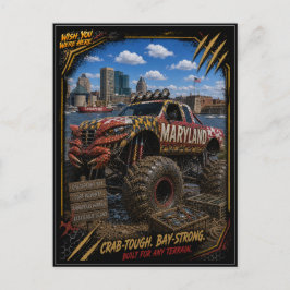 Postal Camión Monstruo Fuera de Carretera de Maryland Art