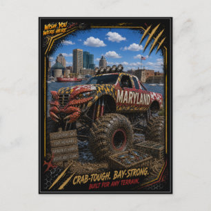 Postal Camión Monstruo Fuera de Carretera de Maryland Art
