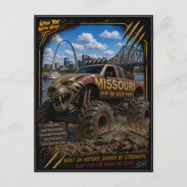 Postal Camión Monstruo Fuera de Carretera de Missouri Art