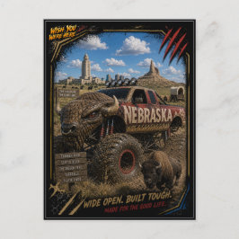 Postal Camión Monstruo Fuera de Carretera de Nebraska Art