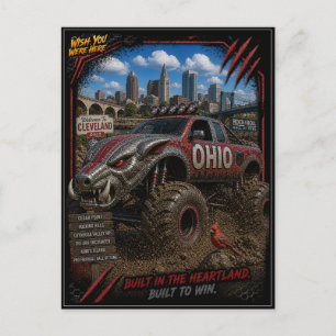 Postal Camión Monstruo Fuera de Carretera de Ohio Arte