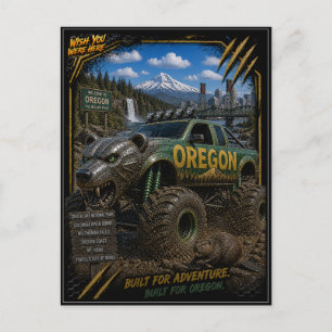 Postal Camión Monstruo Fuera de Carretera de Oregon Arte