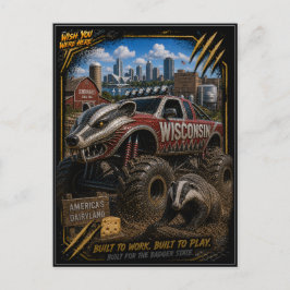 Postal Camión Monstruo Fuera de Carretera de Wisconsin Ar