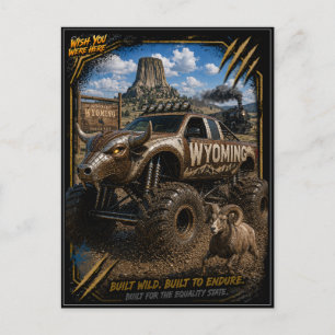 Postal Camión Monstruo Fuera de Carretera de Wyoming Arte