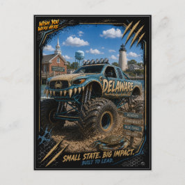 Postal Camión Monstruo Fuera de Carretera Delaware Arte