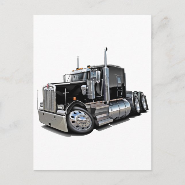 Postal Camión negro Kenworth w900 (Anverso)