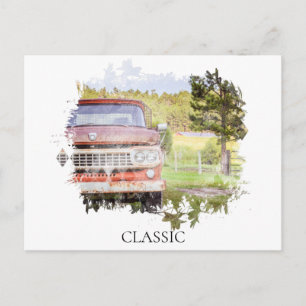 Postal *~* Camión Pintura Antigua Clásica Vintage Antigüe