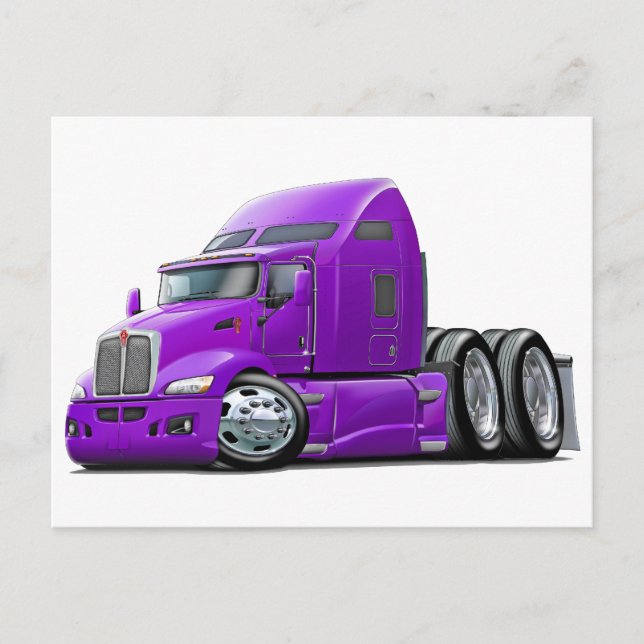 Postal Camión púrpura Kenworth 660 (Anverso)