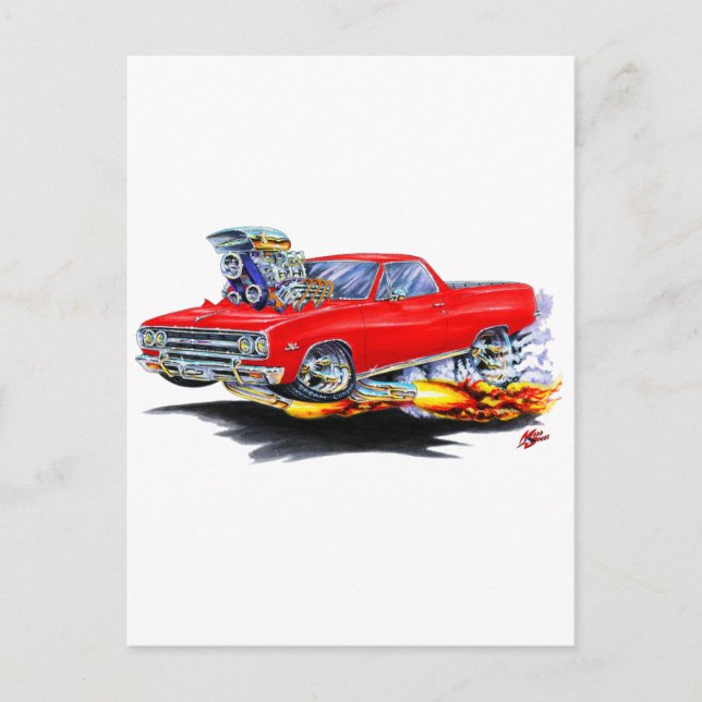 Postal Camión Rojo El Camino 1964-65 (Anverso)