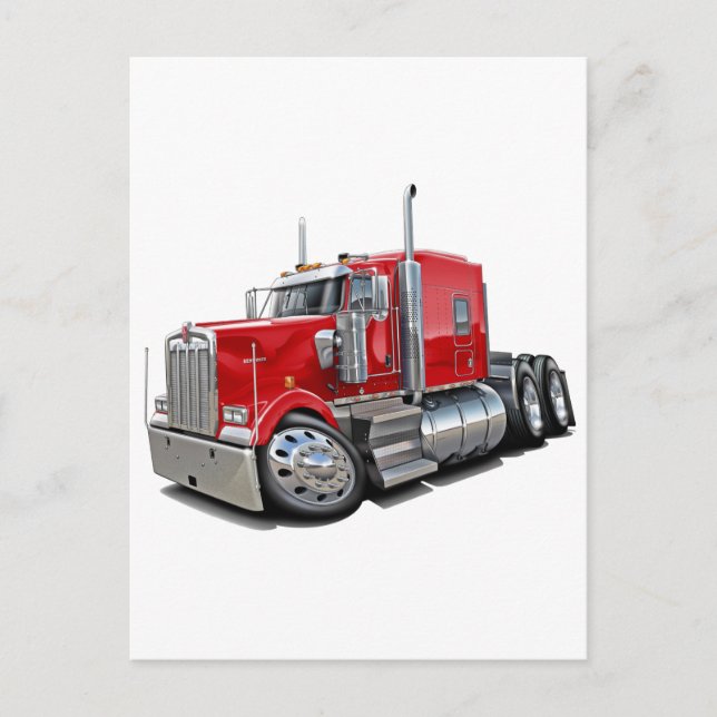 Postal Camión Rojo Kenworth w900 (Anverso)