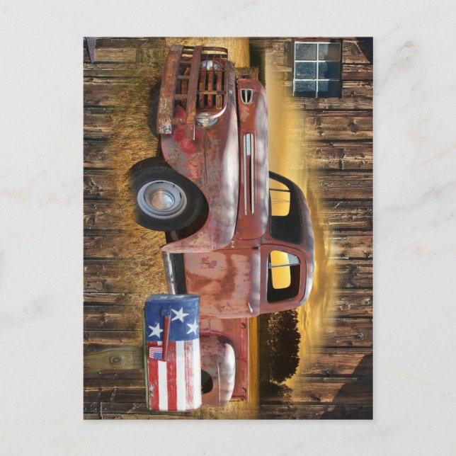 Postal Camión Rojo Vintage (Anverso)