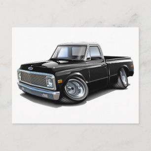 Postal Camión superior Chevy C10 blanco-negro 1970-72