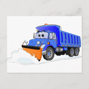 Postal Camión volcado Personalizado de la nieve azul