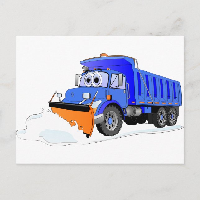 Postal Camión volcado Personalizado de la nieve azul (Anverso)