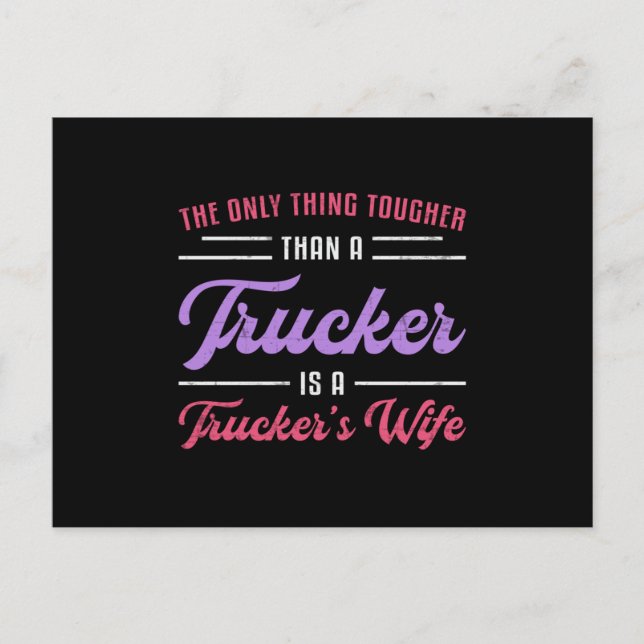 Postal Camioneras Esposa Más Endurecida Que Camión Camion (Anverso)