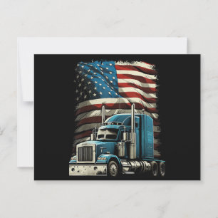 Postal Camionero Bandera Estadounidense Para Camión Patri