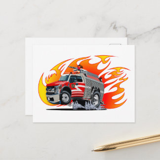 Postal Camiones de bomberos de dibujos animados