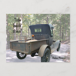 Postal camioneta antigua y postal-personalizar