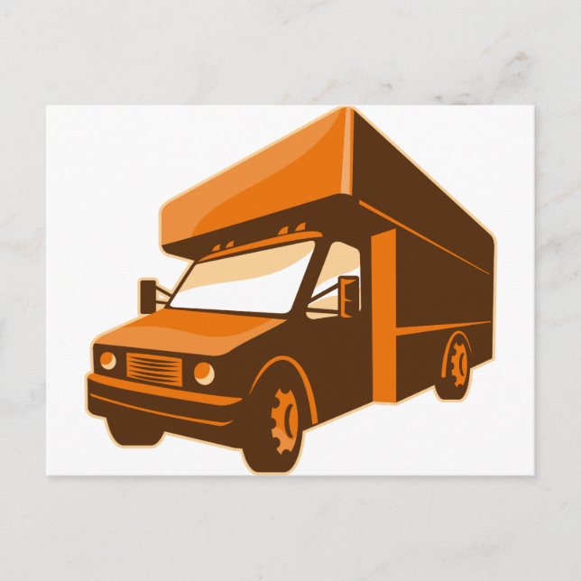 Postal camioneta de entrega de camiones en movimiento ret (Anverso)