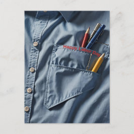 Postal Camisa de trabajo de cuello azul